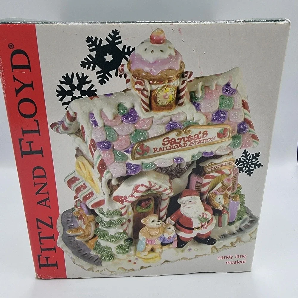 Fitz and Floyd Candy‎ Lane Express Santa's Railroad Station Candy Lane Musical